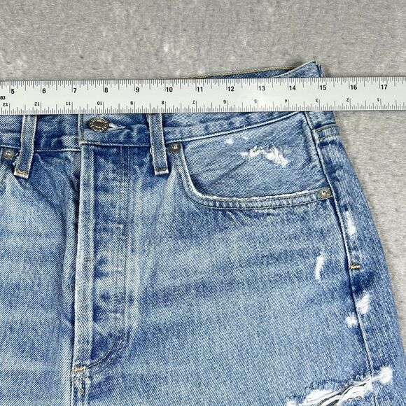 AGOLDE 90's Mid Rise Loose Fit Jeans Fall Out Size 27 Distressed Medium Wash - Picture 6 of 15